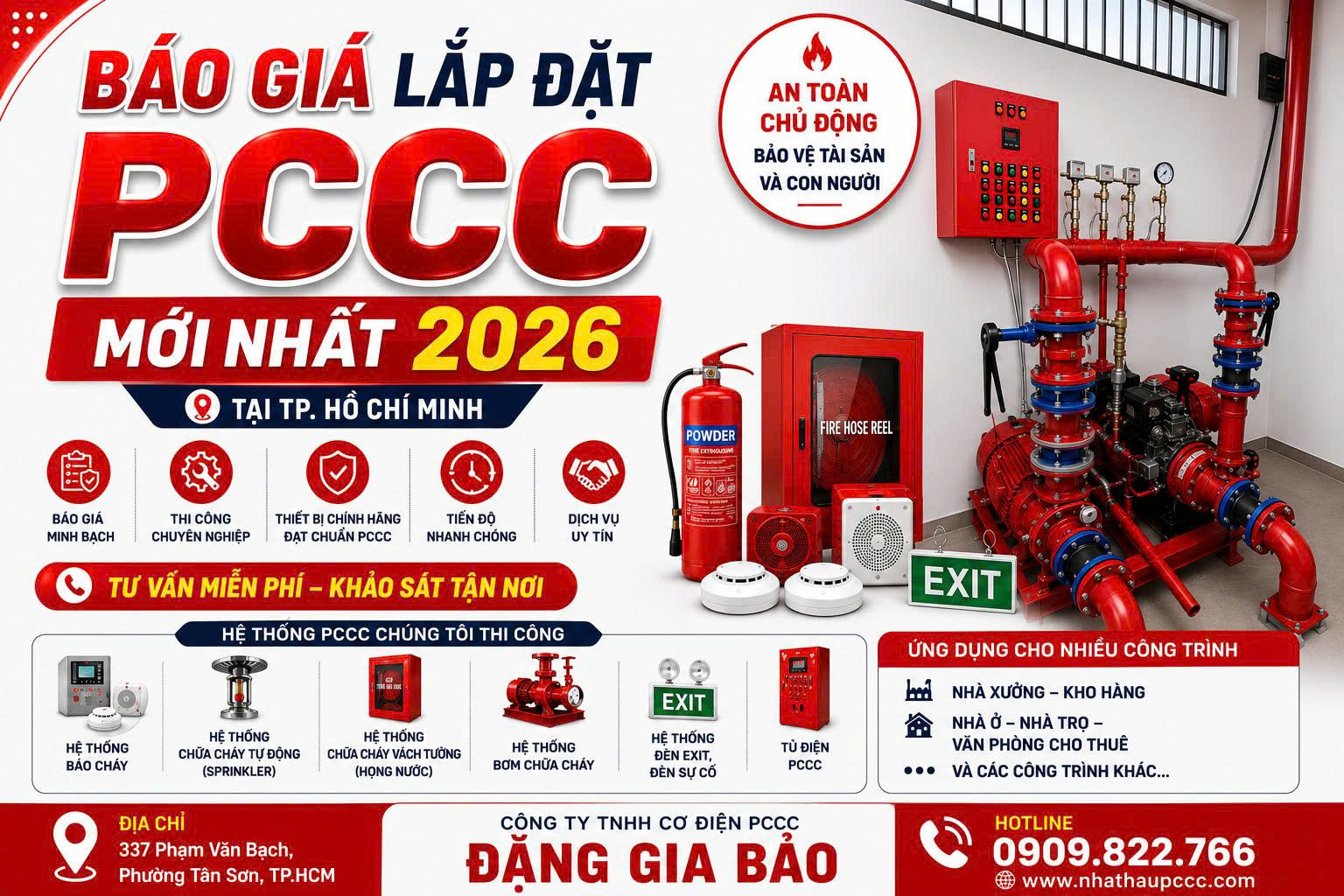 Báo giá thi công PCCC Đặng Gia Bảo